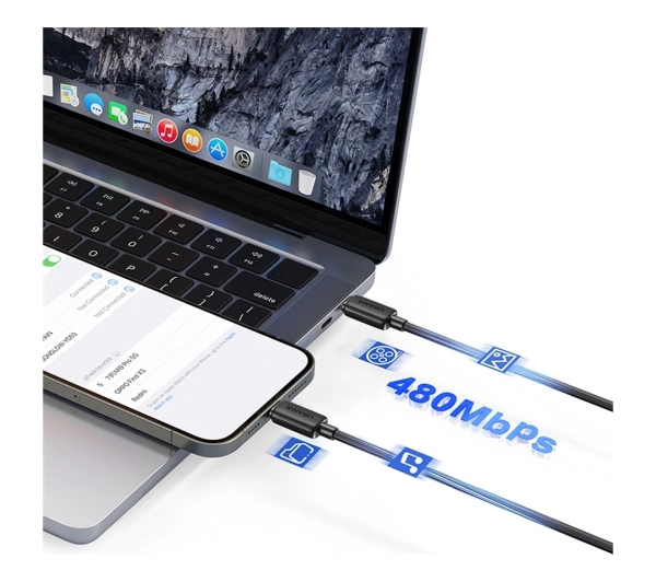 USAMS KY Series 60W USB-C do USB-C 1m Biały