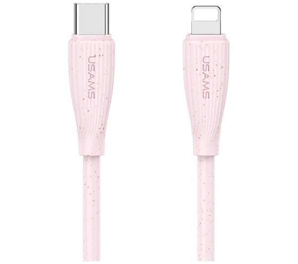 USAMS Green Series 30W USB-C do Lightning 1m Różowy
