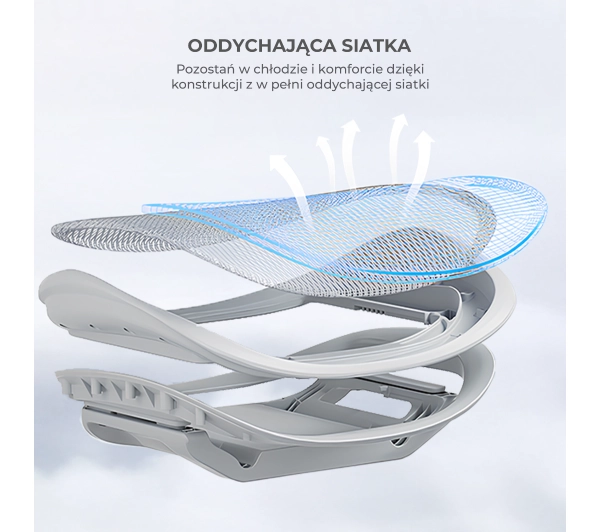 Sihoo X5C Xallking Mesh Biurowy do 125kg Tkanina Szary - Kup na Raty - RRSO 0%