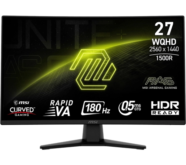MSI MAG 274CQF 27" 2K Rapid VA 180Hz 0,5ms GTG Zakrzywiony Gamingowy
