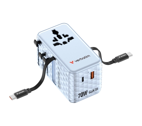 Verbatim 30187 70W 2x kabel USB-C Blue