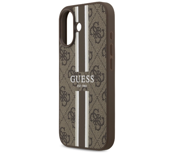 Guess 4G Printed Stripes MagSafe do iPhone 17 Brązowy