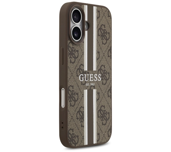 Guess 4G Printed Stripes MagSafe do iPhone 17 Brązowy