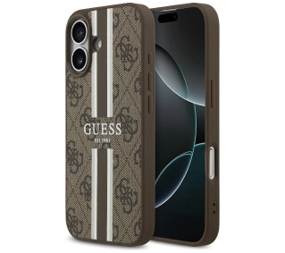 Guess 4G Printed Stripes MagSafe do iPhone 17 Brązowy