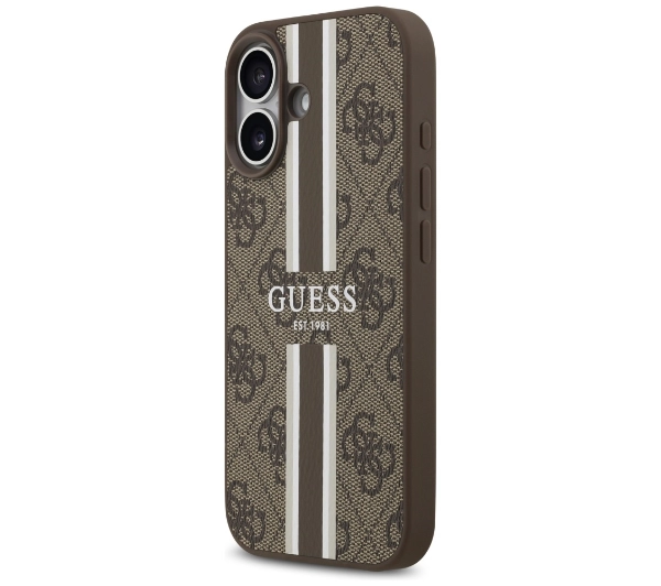 Guess 4G Printed Stripes MagSafe do iPhone 17 Brązowy