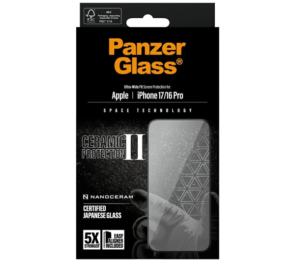 PanzerGlass Ceramic II Ultra-Wide Fit iPhone 17 / 16 Pro