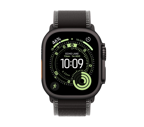 Apple Watch Ultra 3 GPS + Cellular koperta z tytanu Czarna 49mm Opaska Trail Czarna Rozmiar S/M - Kup na Raty - RRSO 0%