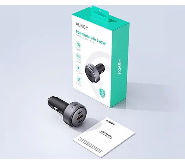 Aukey Pathfinder PD 2xUSB-C 1xUSB 66W - ⚡ EURO HIT CENOWY! ⚡