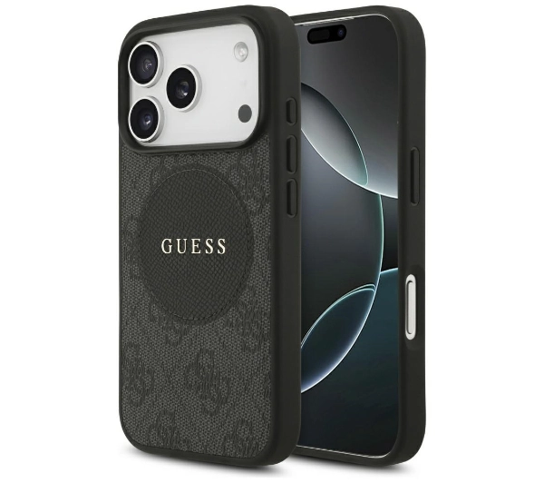 Guess 4G Circle Classic Logo MagSafe do iPhone 17 Pro Czarny