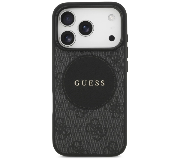 Guess 4G Circle Classic Logo MagSafe do iPhone 17 Pro Czarny