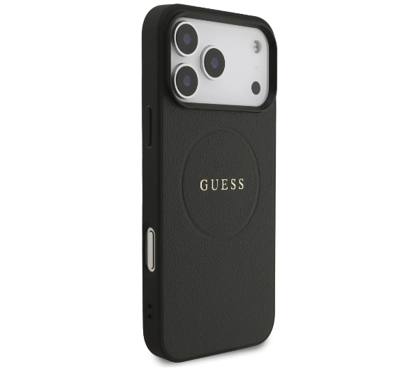 Guess Grained Ring MagSafe do iPhone 17 Pro Max czarny