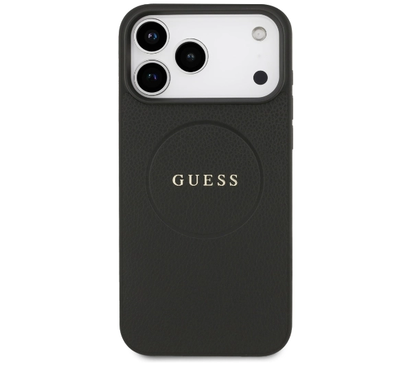 Guess Grained Ring MagSafe do iPhone 17 Pro Max czarny