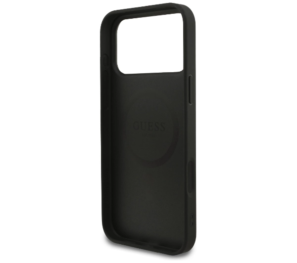 Guess Grained Ring MagSafe do iPhone 17 Pro Max czarny