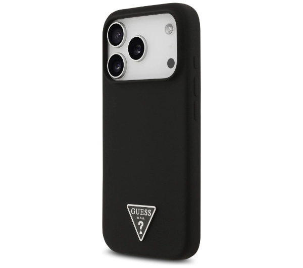 Guess Silicone Triangle Logo MagSafe do iPhone 17 Pro czarny