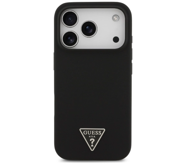 Guess Silicone Triangle Logo MagSafe do iPhone 17 Pro czarny