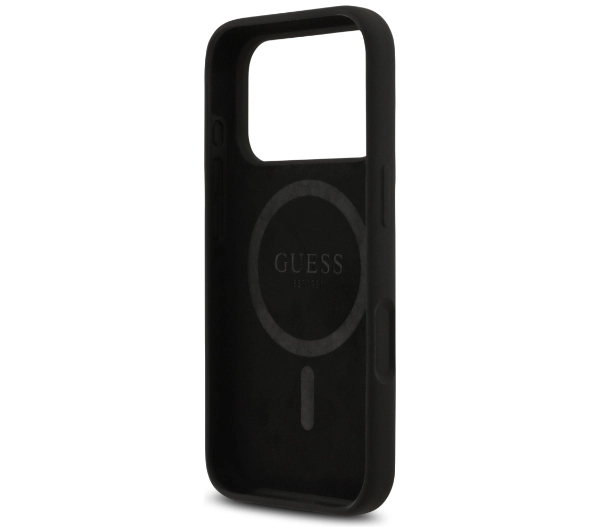 Guess Silicone Triangle Logo MagSafe do iPhone 17 Pro czarny