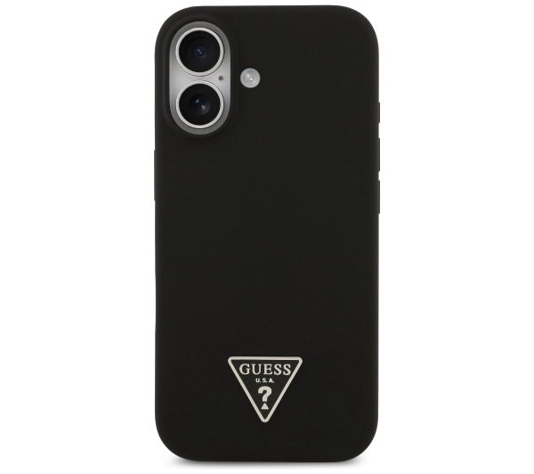 Guess Silicone Triangle Logo MagSafe do iPhone 17 czarny