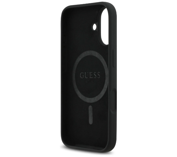 Guess Silicone Triangle Logo MagSafe do iPhone 17 czarny