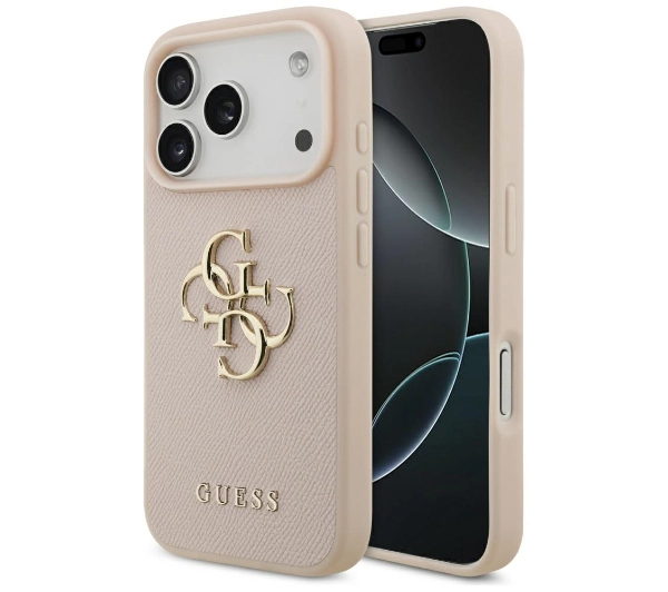 Etui GUESS Grained Big 4G & Classic Logo do Apple iPhone 17 Pro Różowy