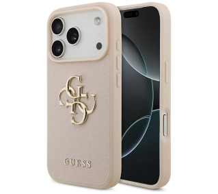 Guess Grained Big 4G & Classic Logo do iPhone 17 Pro różowy