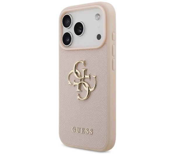 Guess Grained Big 4G & Classic Logo do iPhone 17 Pro różowy