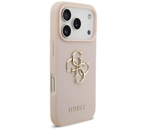 Guess Grained Big 4G & Classic Logo do iPhone 17 Pro różowy