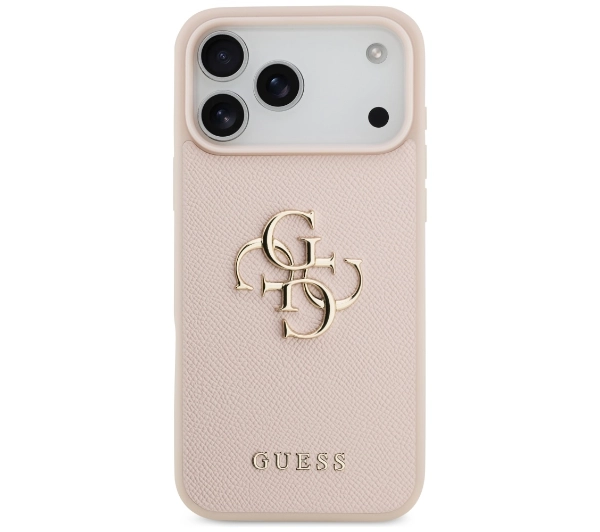 Guess Grained Big 4G & Classic Logo do iPhone 17 Pro Max różowy