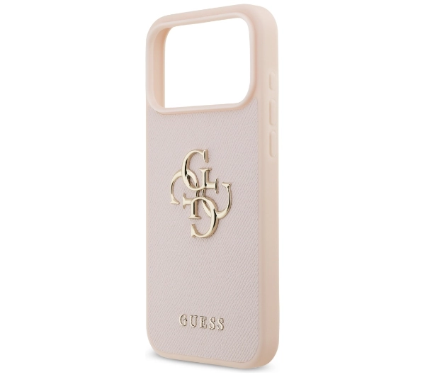 Guess Grained Big 4G & Classic Logo do iPhone 17 Pro Max różowy