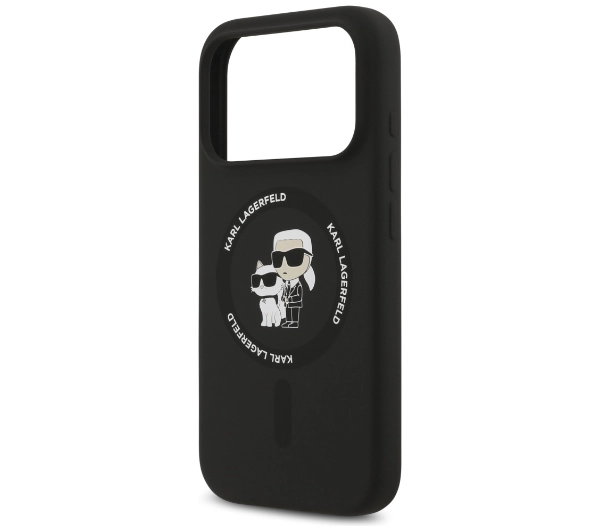 Karl Lagerfeld Silicone Karl&Choupette Ring MagSafe do iPhone 17 Pro Czarny