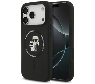 Karl Lagerfeld Silicone Karl&Choupette Ring MagSafe do iPhone 17 Pro Czarny