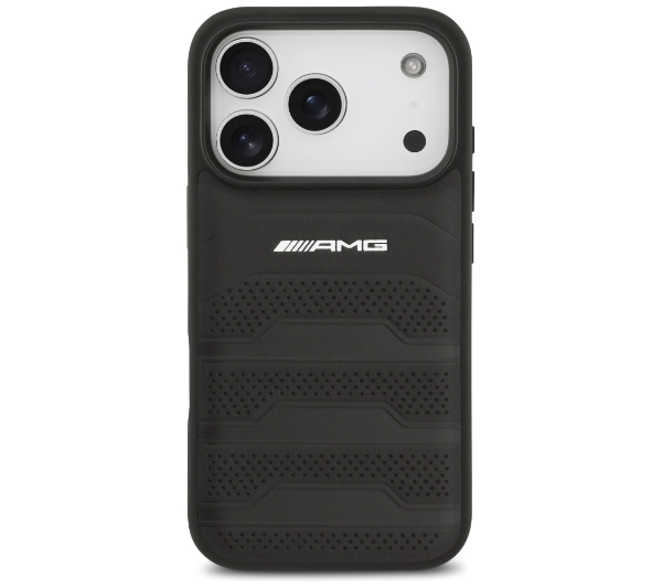 AMG Leather Debossed Lines Logo do iPhone 17 Pro czarny