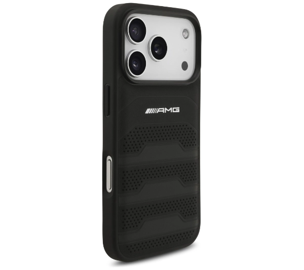 AMG Leather Debossed Lines Logo do iPhone 17 Pro czarny