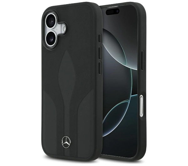 Etui MERCEDES Leather The Move MagSafe do Apple iPhone 17 Czarny