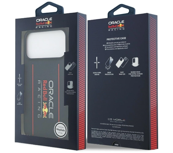 Red Bull Racing Silicone Oversize Vertical Logo MagSafe do iPhone 17 Pro Max Granatowy