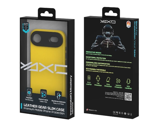 Yaxo Leather Gear Slim Case MagSafe do iPhone Air Żółty