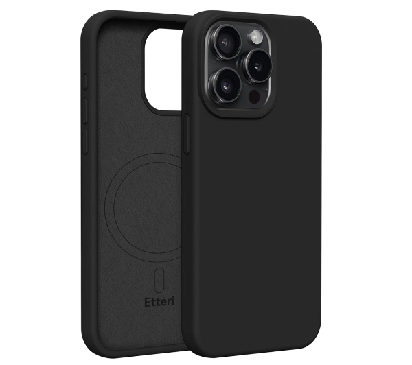 Etteri Silicone Case do iPhone 15 Pro Max Czarny