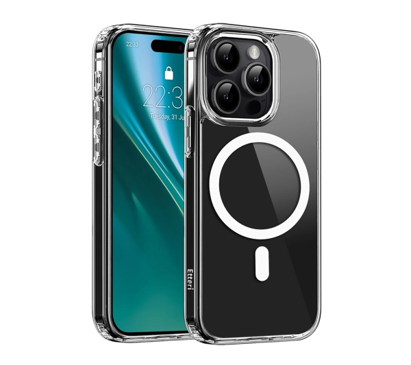 Etui ETTERI Hybrid Mag do Apple iPhone 15 Pro Max Przezroczysty