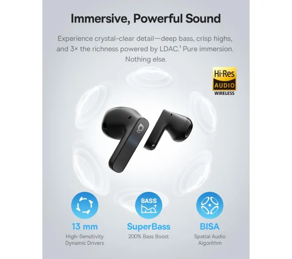 Baseus Bass BS1 NC Douszne Bluetooth 6.0 Czarny - ⚡ BESTSELLERY ⚡