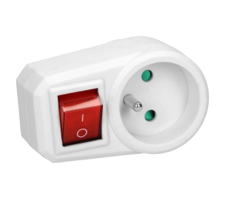 Orno OR-AE-13188 Adapter z włącznikiem 1 gniazdo Biały