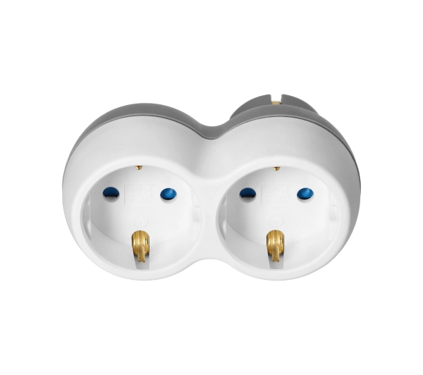 Orno OR-AE-13238(GS) (Schuko) 2 gniazda Biało-szary