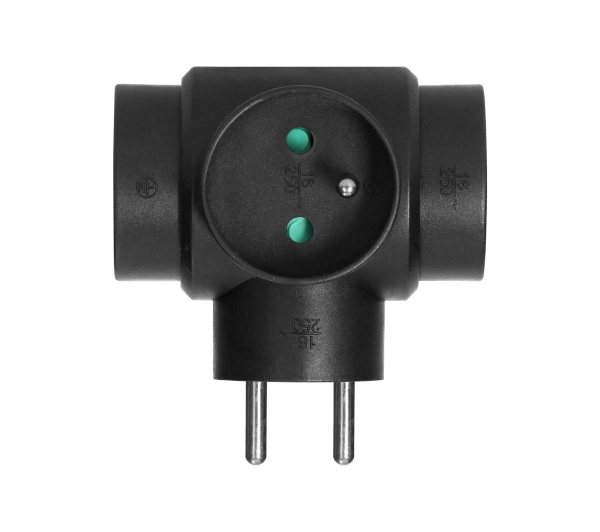 Orno OR-AE-13184/B 3 gniazda Czarny