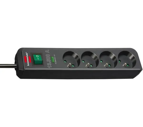 Brennenstuhl Eco-Line 141200 4 gniazda 1,5m Czarny