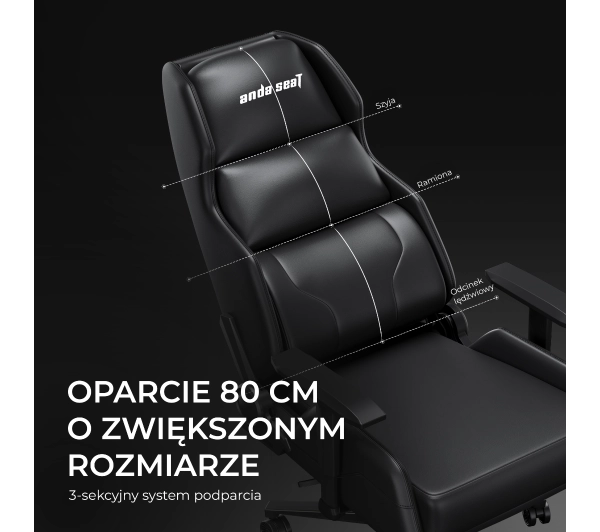 Anda Seat X1 Gaming Sofa Elegant Black Gamingowy do 120kg Skóra Eco Czarny - Kup na Raty - RRSO 0%