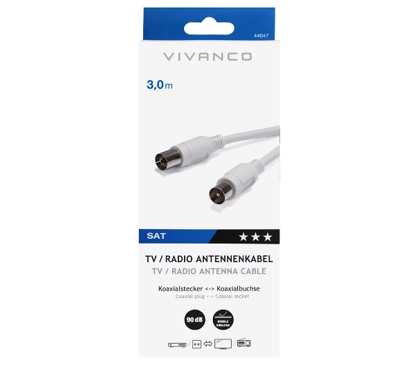 Vivanco 44047 3m Biały