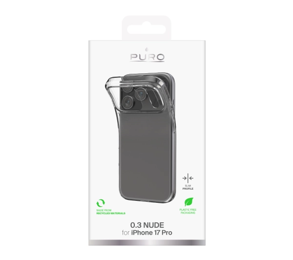 Puro 0.3 Nude do iPhone 17 Pro Przezroczysty