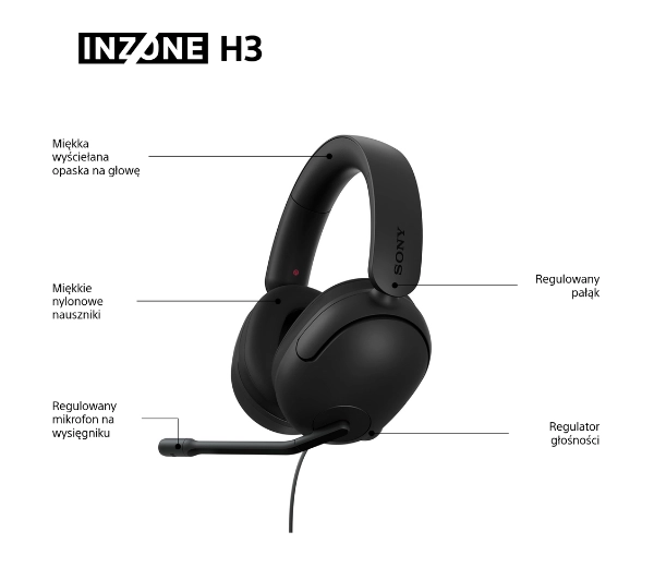 Sony INZONE H3 Nauszne Czarny