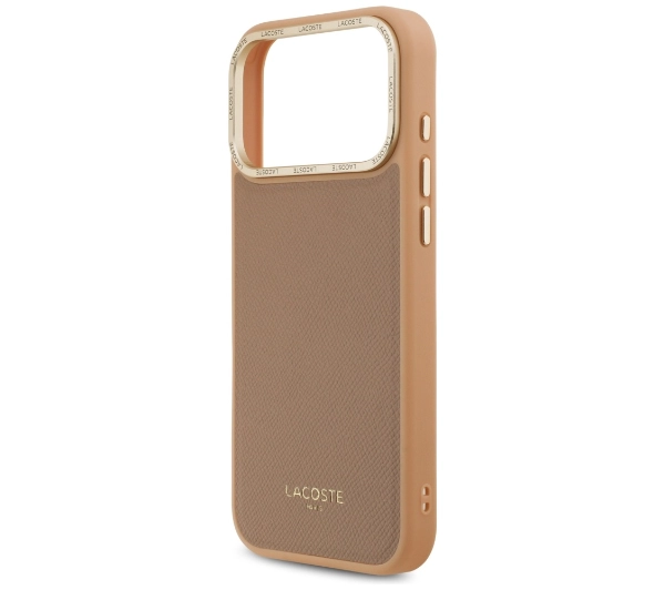 Lacoste Champs Elysees Gold Logo MagSafe do iPhone 17 Pro Max Różowy