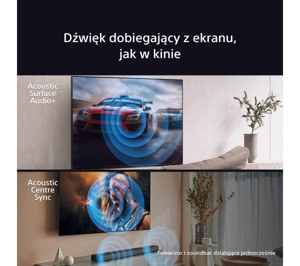 Sony BRAVIA 8A K-65XR8A 65" 4K OLED 120Hz Google TV Dolby Vision Dolby Atmos DTS-X HDMI 2.1 + Soundbar Theater Bar 6 - Kup na Raty - RRSO 0%