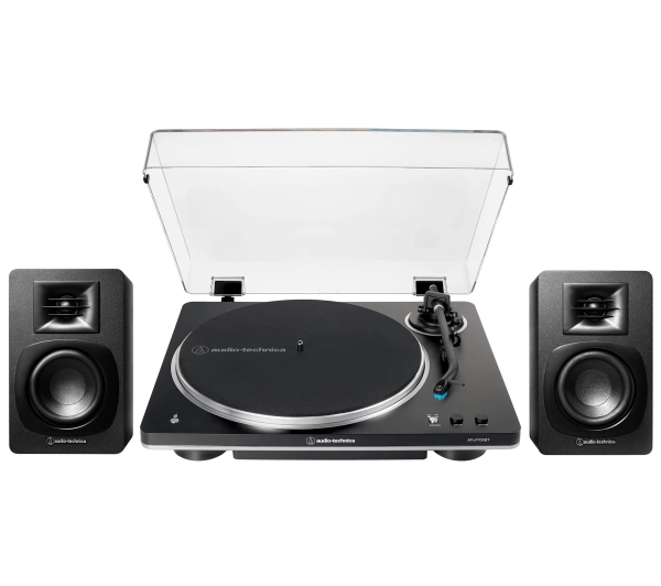 Audio-Technica AT-LP70XBT Automatyczny Napęd paskowy Przedwzmacniacz Bluetooth Czarny + Kolumny AT-SP3X
