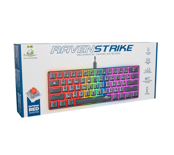 FroggieX RavenStrike RGB Outemu Red Czarny